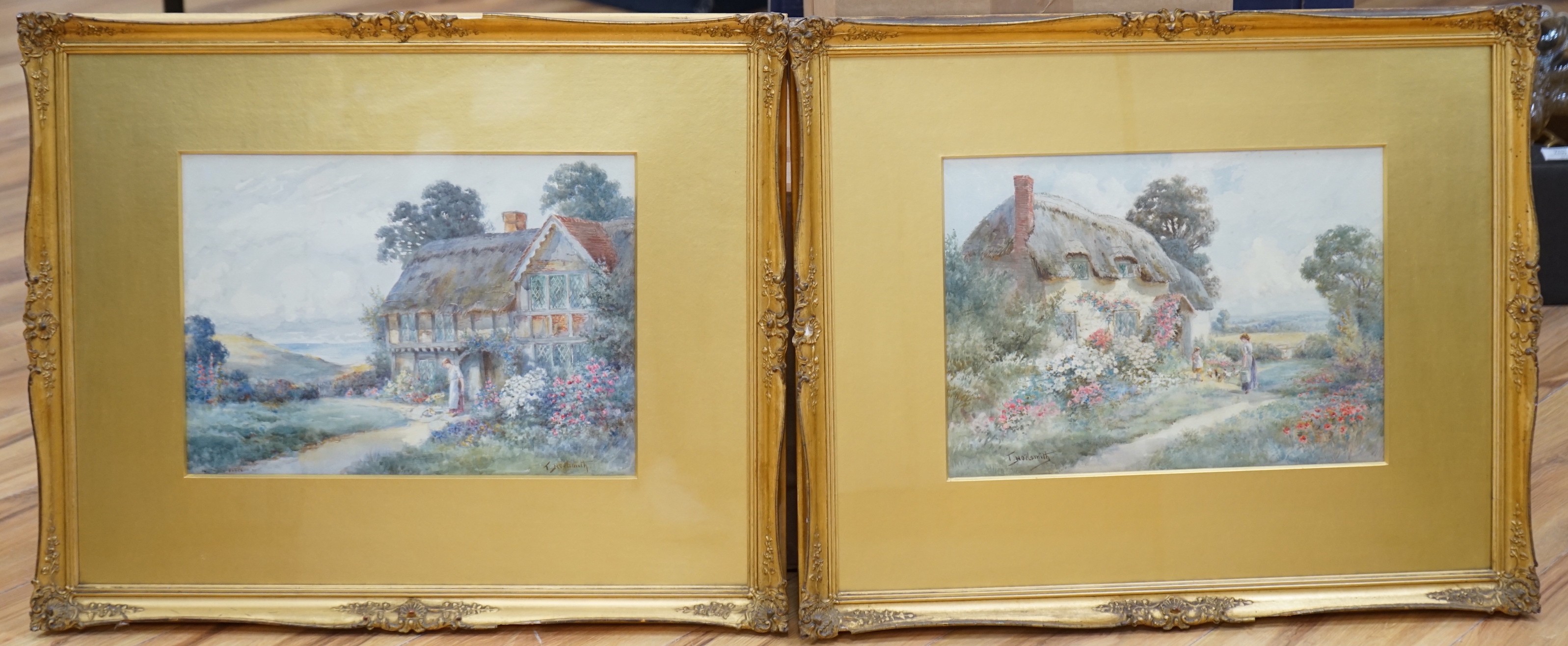 Thomas Noel Smith (1840-1900), pair of watercolours, Vernbury, Kent and Grinstead, Surrey, signed and titled, 25 x 35cm